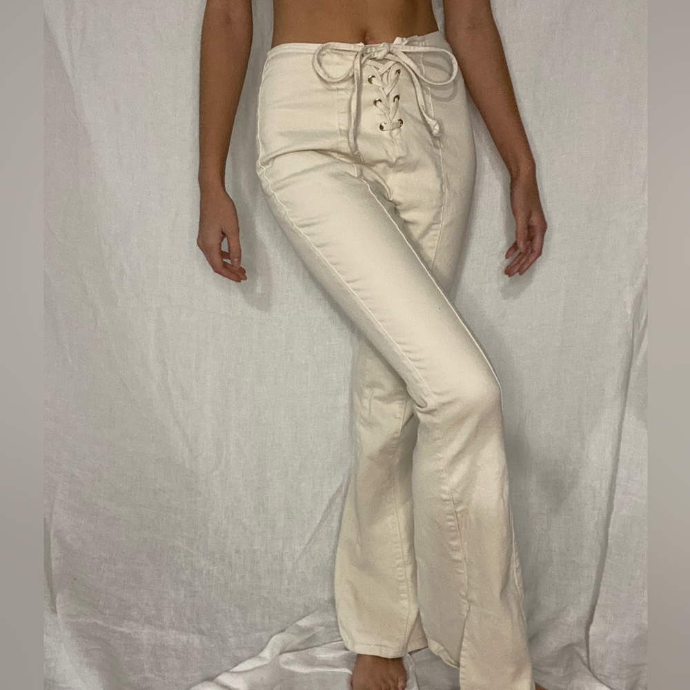ASOS Luxe Tie Up Jeans - Picture 3 of 4